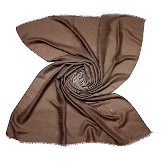 Party Wear Double Shaded Glitter Stole - Brown